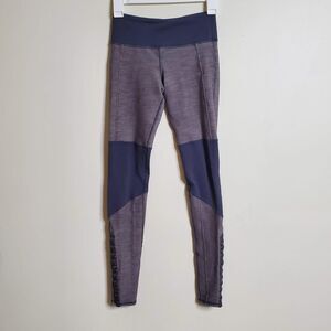 Lululemon Gray Color Block Mid Rise Cross Town Button Snap Leggings Sz 2